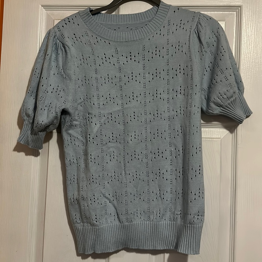 NWOT Blue Short Sleeve Sweater